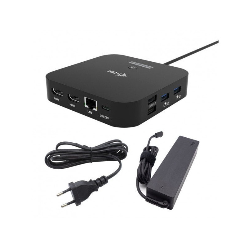 Docking Station USB-C 2x HDMI Dock PD + Charger 100W