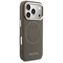 Etui Guess Perforated 4G MagSafe na iPhone 17 Pro Max - brązowe