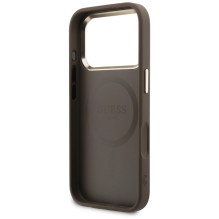 Etui Guess Perforated 4G MagSafe na iPhone 17 Pro Max - brązowe