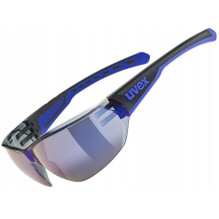 Cycling Glasses - UVEX Equate 100% UVA/UVB Protection, 16% Light Transmission, Black/Blue Matte/Mirro Blue Cycling Glasses - UVEX Equate 100% UVA/UVB Protection, 16% Light Transmission, Black/Blue Matte/Mirro Blue