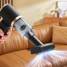 Mini Foldable Handheld Car Vacuum Cleaner with Blower Function - Black