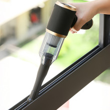 Mini Foldable Handheld Car Vacuum Cleaner with Blower Function - Black
