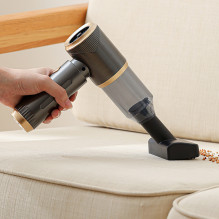 Mini Foldable Handheld Car Vacuum Cleaner with Blower Function - Black