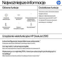 HP DeskJet 2910 belaidis daugiafunkcis spalvotas spausdintuvas