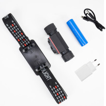 PNI Adventure F80 dvigubas LED priekinis žibintas, 1000 lm, 6 W, 2200 mAh, IP68, pakuotėje yra PNI CHG300 maitinimo šalt
