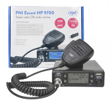 CB PNI Escort HP 9700 USB, ANC, ASQ radio station, 12V power supply, cigarette lighter plug included