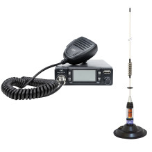 Komplekte CB PNI Escort HP 9700 USB radijo stoties ir CB PNI ML70 antenos su 145 mm magnetiniu pagrindu rinkinys