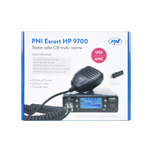 CB PNI Escort HP 9700 USB Radio Station Package and CB PNI LED 2000 Antenna with magnetic base, 12V / 24V power supply, 