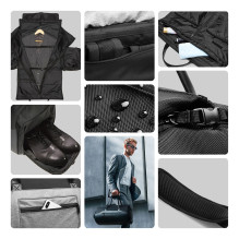Wozinsky Premium Suit kelioninis krepšys su šlapia kišene (45L) - juodas