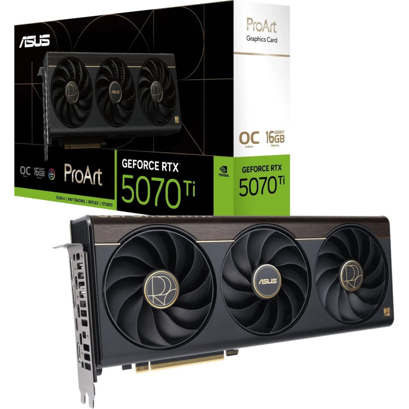 ASUSNVIDIAGeForce RTX 5070 Ti16 GBGDDR7256 bitPCI Express 5.0ActivePROART-RTX5070TI-O16G