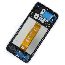 LCD screen Samsung A022F A02 (A125F LCD brown flex) with touch screen with frame Black original (used Grade A)