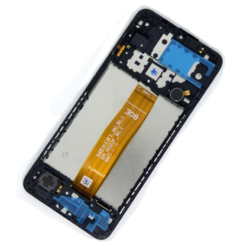 LCD screen Samsung A022F A02 (A125F LCD brown flex) with touch screen with frame Black original (used Grade A)