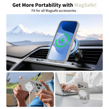 „Tech-Protect“ silikoninis „MagSafe“ dėklas, skirtas „iPhone 17 Pro“ – pilkas
