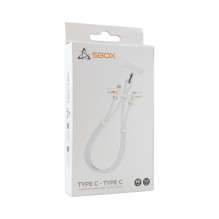 Sbox LANYARDAS BALTAS Type-C -Type-C 1.5m baltas