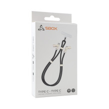 Sbox LANYARD BLACK Type-C -Type-C 1.5m Black