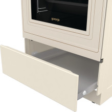 Gorenje GECS5B70CLI laisvai pastatoma viryklė elektrinė keraminė kaitlentė dramblio kaulo spalvos