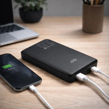 Powerbank 10 000mAh, 1x USB, 2x USB-C, 20W, QC4+, LCD screen, black Powerbank 10 000mAh, 1x USB, 2x USB-C, 20W, QC4+, LCD screen, black