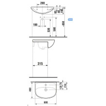 Countertop bas Lyra plus, -60 cm white, , 60 x 46 x 19,5 cm