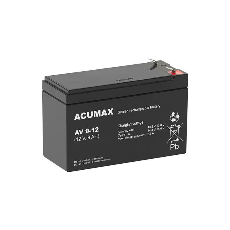 AKUMULIATORIUS 12V 9AH VRLA / AV9-12 T2 ACUMAX EMU