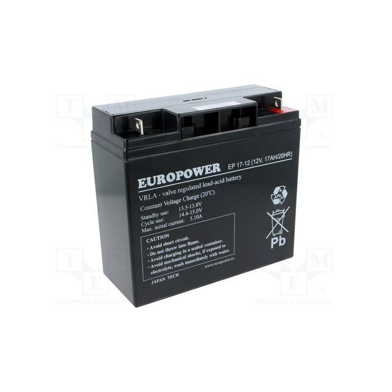 BATTERY 12V 17AH VRLA / EP17-12 EUROPOWER EMU