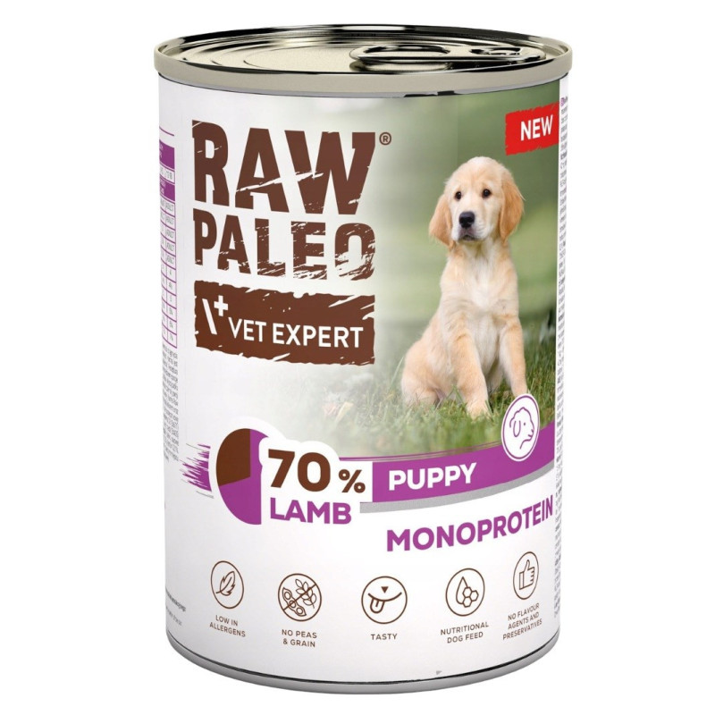 VETEXPERT Raw Paleo Mono Lamb šuniukų šlapias šunų ėdalas - 400 g