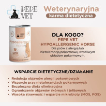 PAKA ZWIERZAKA Pepe Vet Hypoallergenic Mono Horse - šlapias šunų maistas - 400g