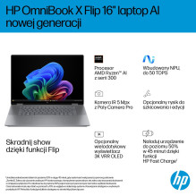 HP OmniBook X Flip 16-ar0016nw Ryzen AI 5 340 16.0"2K Touch OLED IPS 300nits AG 16GB LPDDR5X SSD1TB Radeon 840M Cam