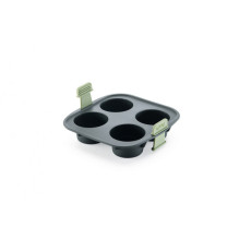 Lékué Air fryer Muffins Mould, 4 holes - Grey