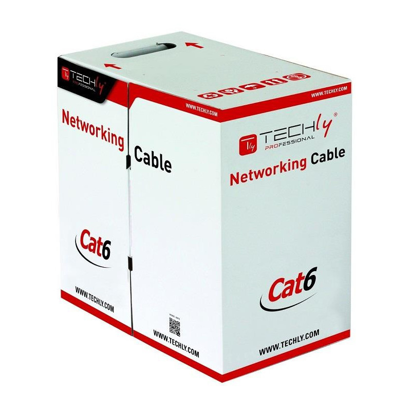Installation cable twisted pair UTP Cat6 4x2 wire CCA 305m gray