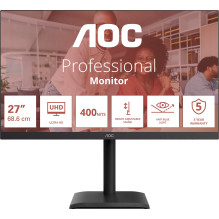 AOC U27E4CV 27 " IPS UHD 16:9 60 Hz 4 ms 3840 x 2160 pixels 400 cd / m HDMI ports quantity 2 Black