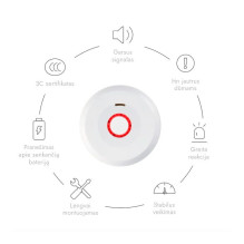 Dūmų detektorius XP-750W su WIFI, integruota 10 metų baterija 3V (2 vnt.) Dūmų detektorius XP-750W su WIFI, integruota 10 metų baterija 3V (2 vnt.)