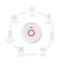 Dūmų detektorius XP-750W su WIFI, integruota 10 metų baterija 3V (10 vnt.) Dūmų detektorius XP-750W su WIFI, integruota 10 metų baterija 3V (10 vnt.)
