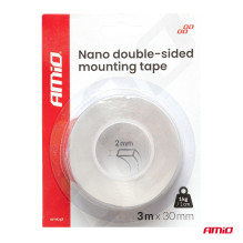 Daugkartinio naudojimo dvipusė nano tvirtinimo juosta 30 mm x 3 m x 1 mm AMIO-04848