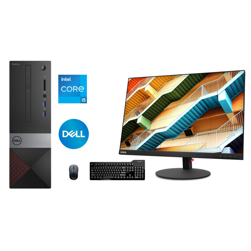 Vostro 3471 SFF i5-9500 8GB 512GB SSD Windows 11 Pro + ThinkVision T25D-10 + pelė ir klaviatūra