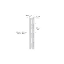 WALL UPRIGHT. DOUBLE SLOT 1495 MM BLACK WALL UPRIGHT. DOUBLE SLOT 1495 MM BLACK