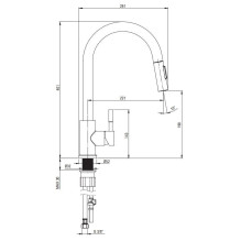 Kitchen mixer Deante Lima BBM_F72M, stainless steel