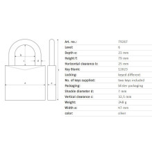Spyna Abus 79267, sidabro, 79 mm x 47 mm