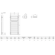 Water towel dryer Terma Vivo, white, 500 mm x 910 mm