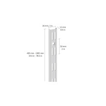 WALL UPRIGHT. DOUBLE SLOT 995 MM BLACK WALL UPRIGHT. DOUBLE SLOT 995 MM BLACK