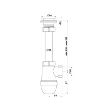 WASHBASIN SIPHON C1000 40 MM WITH VALVE WASHBASIN SIPHON C1000 40 MM WITH VALVE