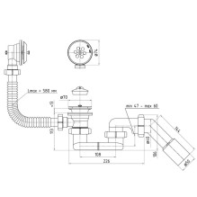 BATH TRAP OUTLET OVERFL 1 1 / 2 FLEXI E056 BATH TRAP OUTLET OVERFL 1 1 / 2 FLEXI E056