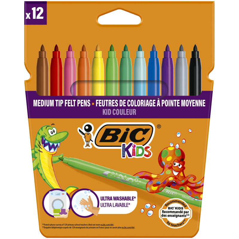 Felt-tip pens Bic Kids Couleur, one-sided, 12 pcs