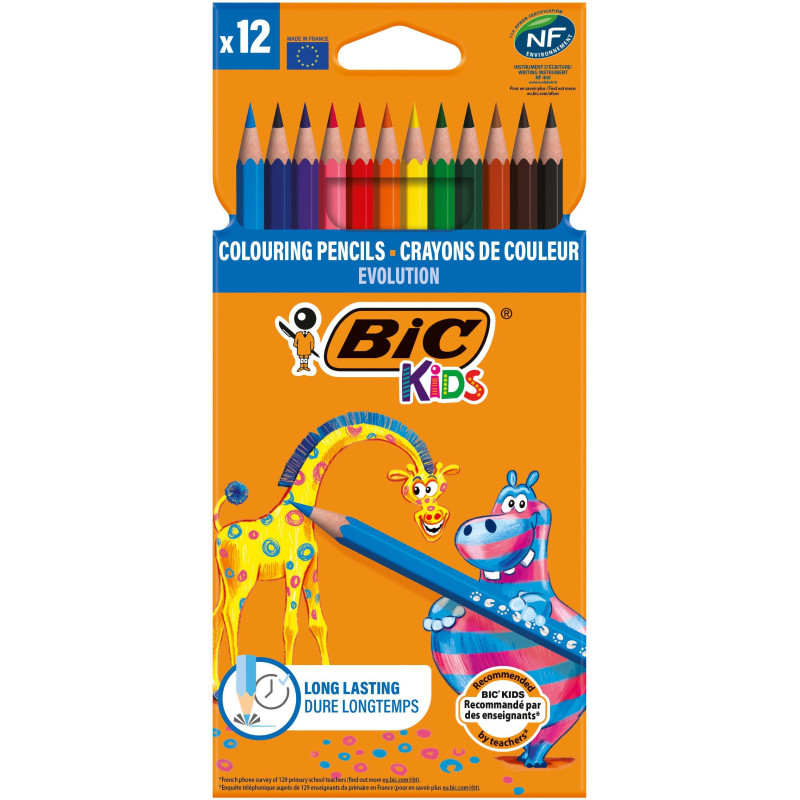 Spalvotieji pieštukai Bic Evolution, 12 vnt.