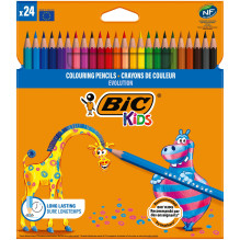 Spalvotieji pieštukai Bic Evolution, 24 vnt.