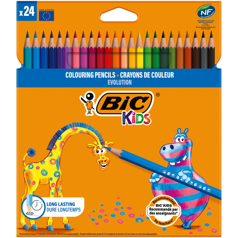 Colored pencils Bic Evolution, 24 pcs