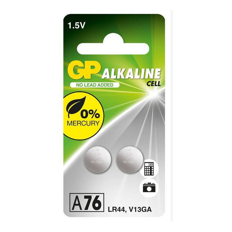 Elementai GP ALKALINE A76, LR44, 2 vnt.