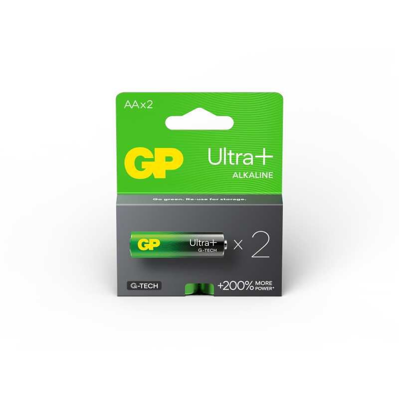 Elementai GP ULTRA+ ALKALINE AA / LR06, 1,5V, 2 vnt.