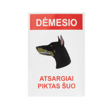STICKER CAUTION ANGRY DOG...