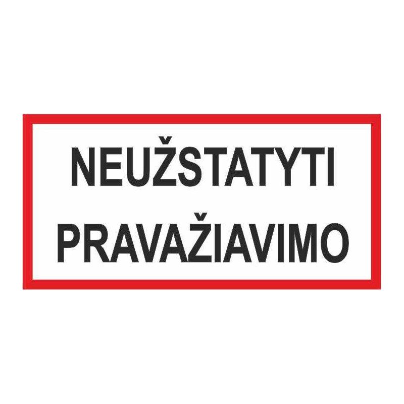 Lipdukas neužstatyti pravažiavimo 170x100mm