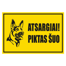 STICKER CAUTION ANGRY DOG...